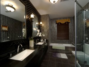 中式风格卫生间装修效果图 纯色系卫浴设计分外婉约