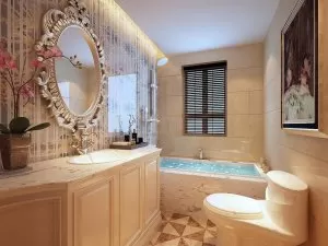 奢华欧式卫生间浴缸效果图片