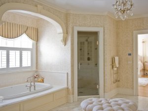 欧式风格大空间浴室装修效果图   浴缸效果图