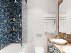 现代风格卫生间实木浴室柜装修效果图  浴缸装修效果图
