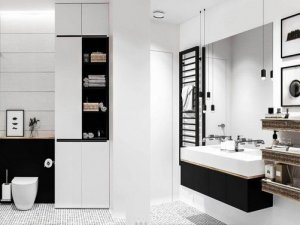 极简风格卫生间浴室柜装修效果图   黑白简约的极致之美