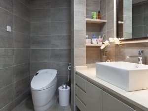 简约分风格小卫生间装修效果图 白色浴室柜图片