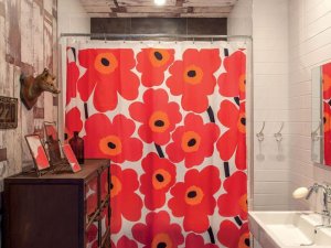 工业风格卫生间装修效果图 浴室浴帘设计图片