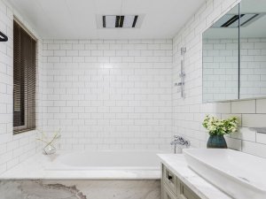 简洁白色卫生间家装效果图 浴室浴缸装修图片