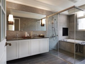 简洁大户型卫生间装修效果图 独立浴室设计图片