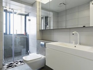 现代风卫浴间装修效果图 极简设计卫生间效果图