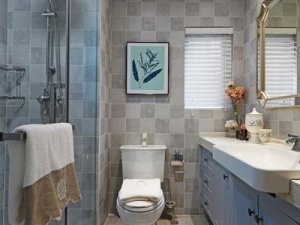 美式风格卫浴间装修效果图 干湿分离卫生间图片