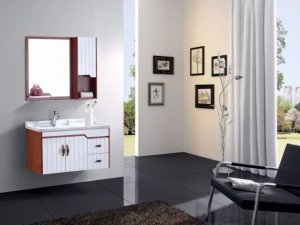 恒通卫浴图片 简约风格橡木浴室柜Y62043效果图