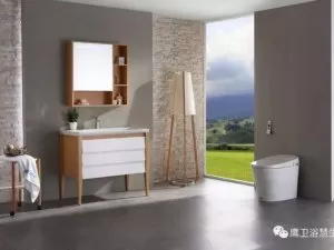 鹰卫浴图片 米伦系列北欧风浴室柜效果图