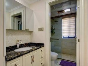 欧式轻奢风家装卫生间效果图 玻璃淋浴间设计图片