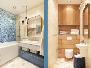 小户型卫生间装修效果图 淋浴区玻璃隔断图片
