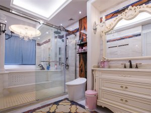 法式浪漫浴室效果图 整体淋浴房图片
