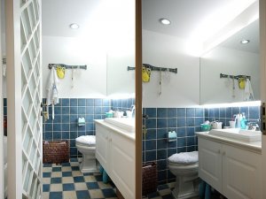 地中海风格卫生间图片大全 白色浴室柜图片