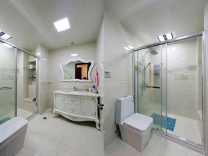 欧式卫生间效果图 玻璃淋浴房装饰图片