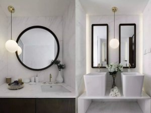 法式轻奢浴室图片 创意性洗手盆效果图