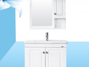 法恩莎卫浴 组合美式实木浴柜卫生间简欧白色洗手盆FPGM3621F-H效果图