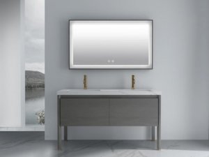 澳斯曼卫浴效果图 灰魅绅士系列浴室柜产品图片
